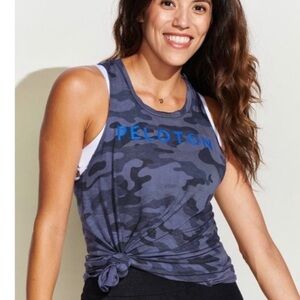 Rare Peloton Blue Camo & Stars Racerback Tank Top M